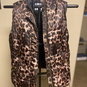 Leopard vest full zip